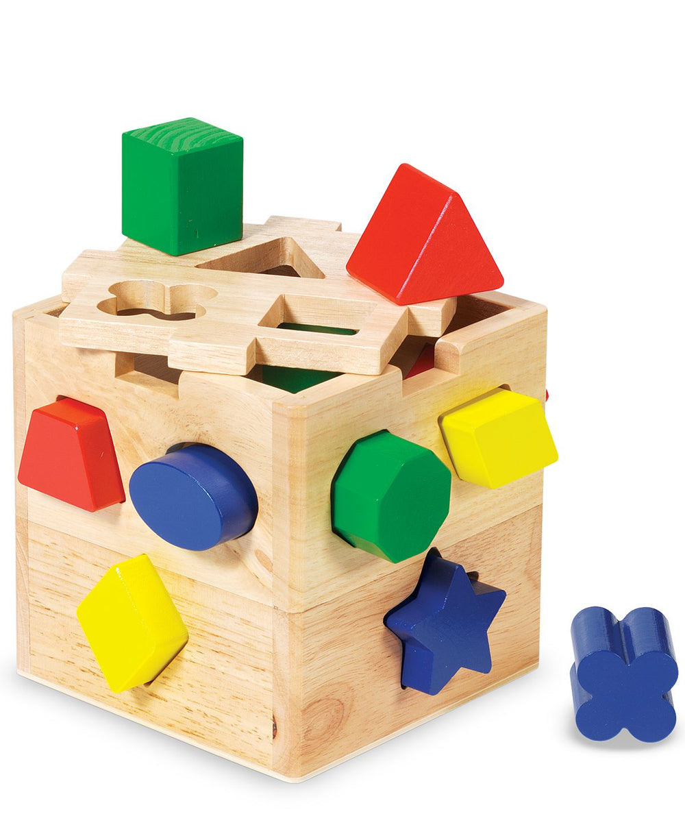Melissa & Doug Shape Sorting Cube - Educational Classic Wooden Toy