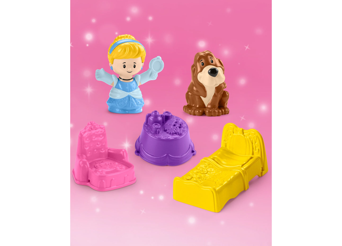 Disney Princess Cinderella On-the-Go Playset for Toddler Pretend Play, 2 Figures