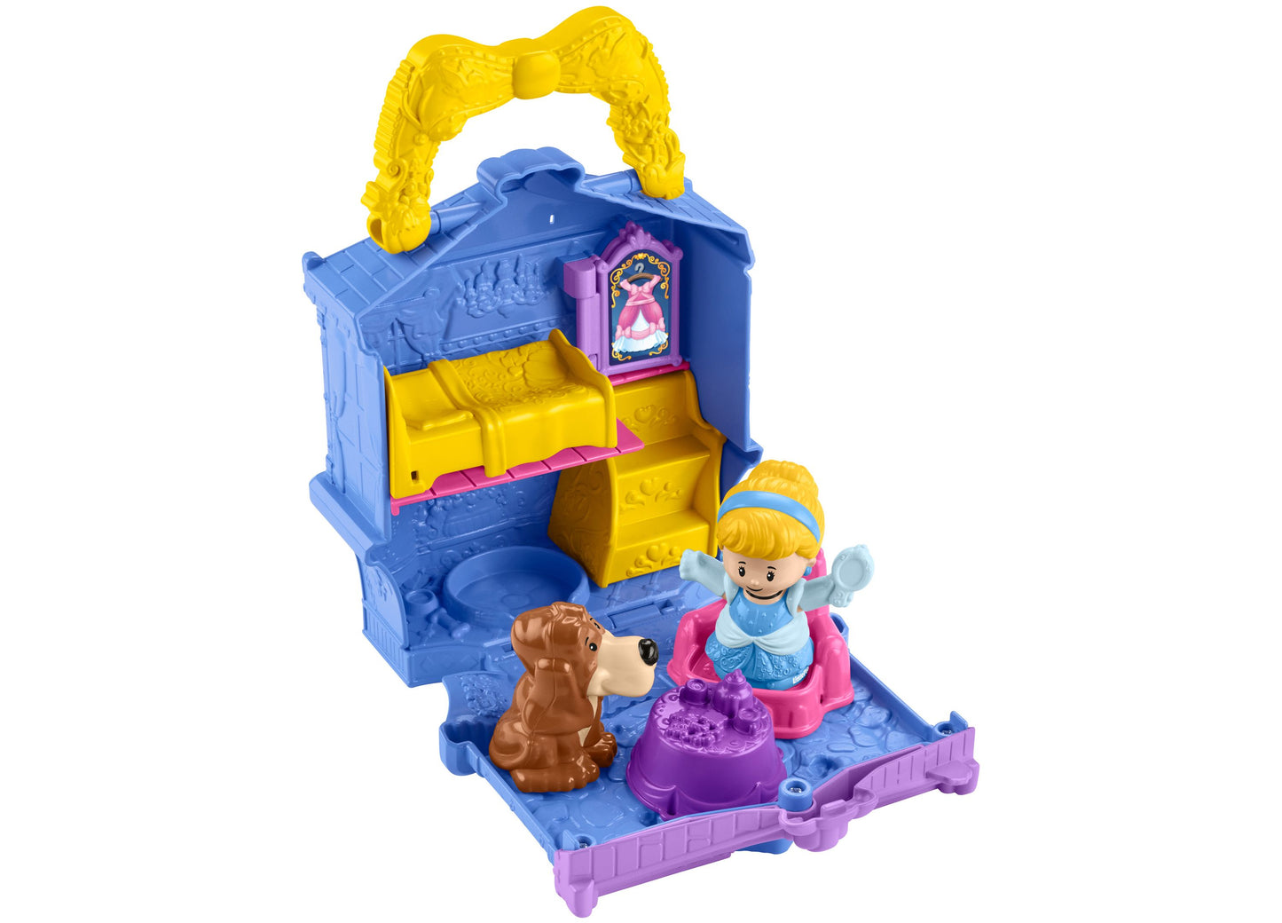 Disney Princess Cinderella On-the-Go Playset for Toddler Pretend Play, 2 Figures