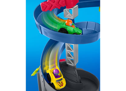 Little People Hot Wheels Spiral Stunt Speedway Toddler Race Track Playset