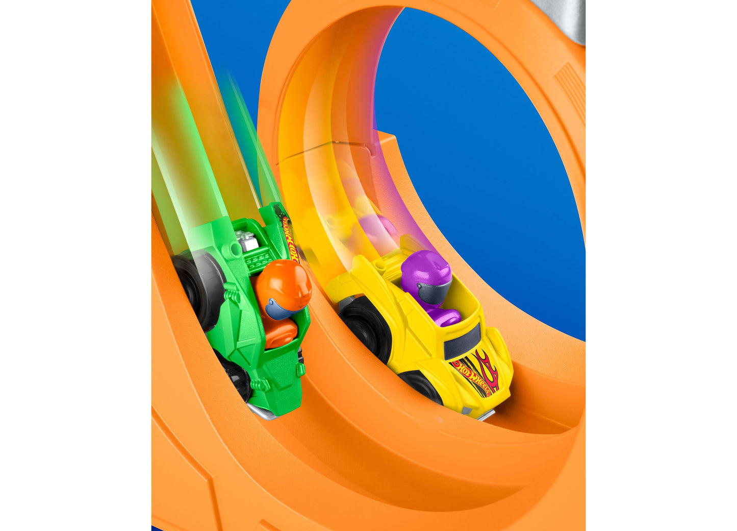 Little People Hot Wheels Spiral Stunt Speedway Toddler Race Track Playset