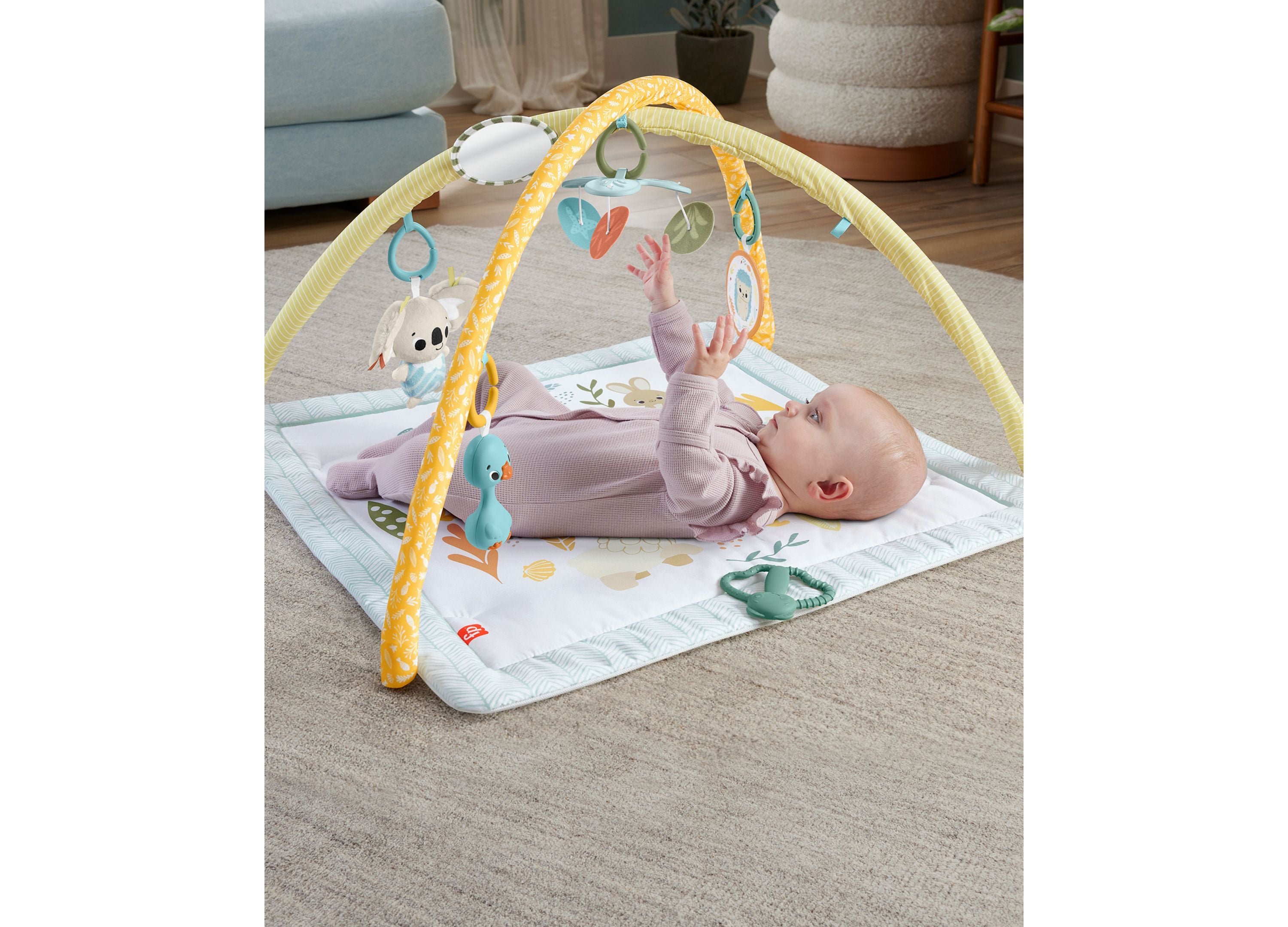 Fisher Price Simply Senses Newborn Gym Baby Activity Mat with 6 Sensor Toys R Us