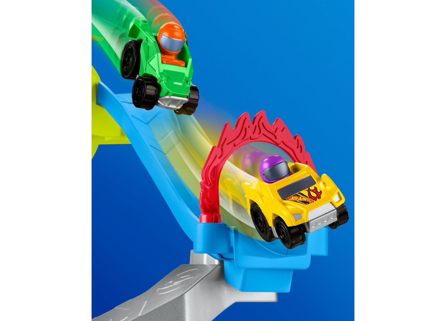 Little People Hot Wheels Spiral Stunt Speedway Toddler Race Track Playset