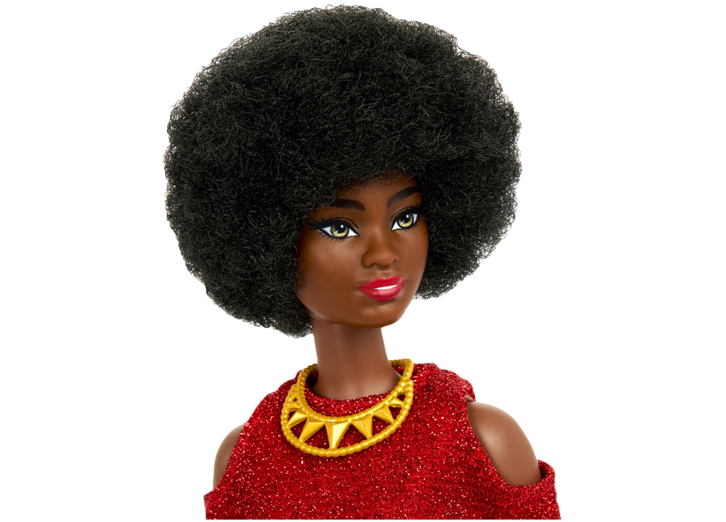 Barbie Fashionistas 65th Anniversary Doll 221 with Natural Black Hair, Red Dress Accessories