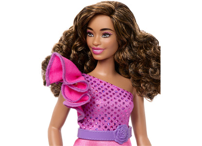 Barbie Fashionistas 65th Anniversary Doll 225, with Brown Hair, Pink Sparkly Dress