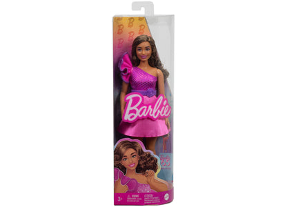 Barbie Fashionistas 65th Anniversary Doll 225, with Brown Hair, Pink Sparkly Dress