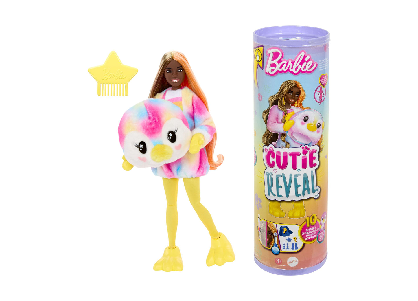 Barbie Cutie Reveal Penguin Doll Accessories, Color Dream Series with 10 Surprises