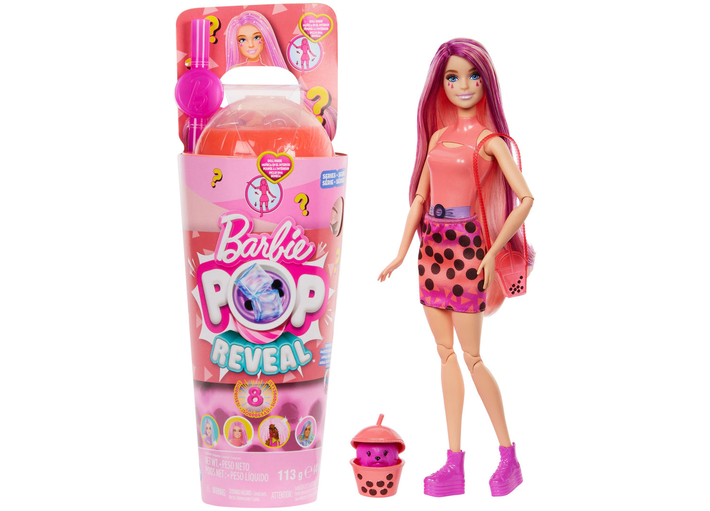 Barbie Pop Reveal Bubble Mango Mochi Scented Tea Series with Doll Accessories Set