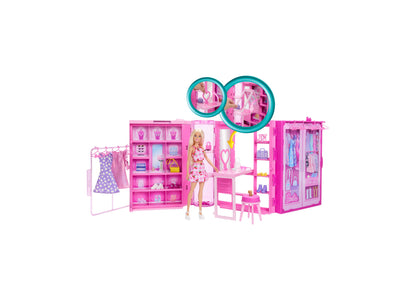 Barbie Dream Closet Toy Playset with Fashion Doll, Clothes, Accessories, 3-ft-Wide with 25+ Pieces