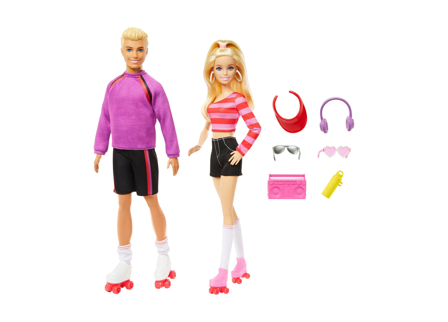 65th Anniversary Barbie Fashionistas, 2 Dolls, 6 Accessories Set, Roller-Skating Theme