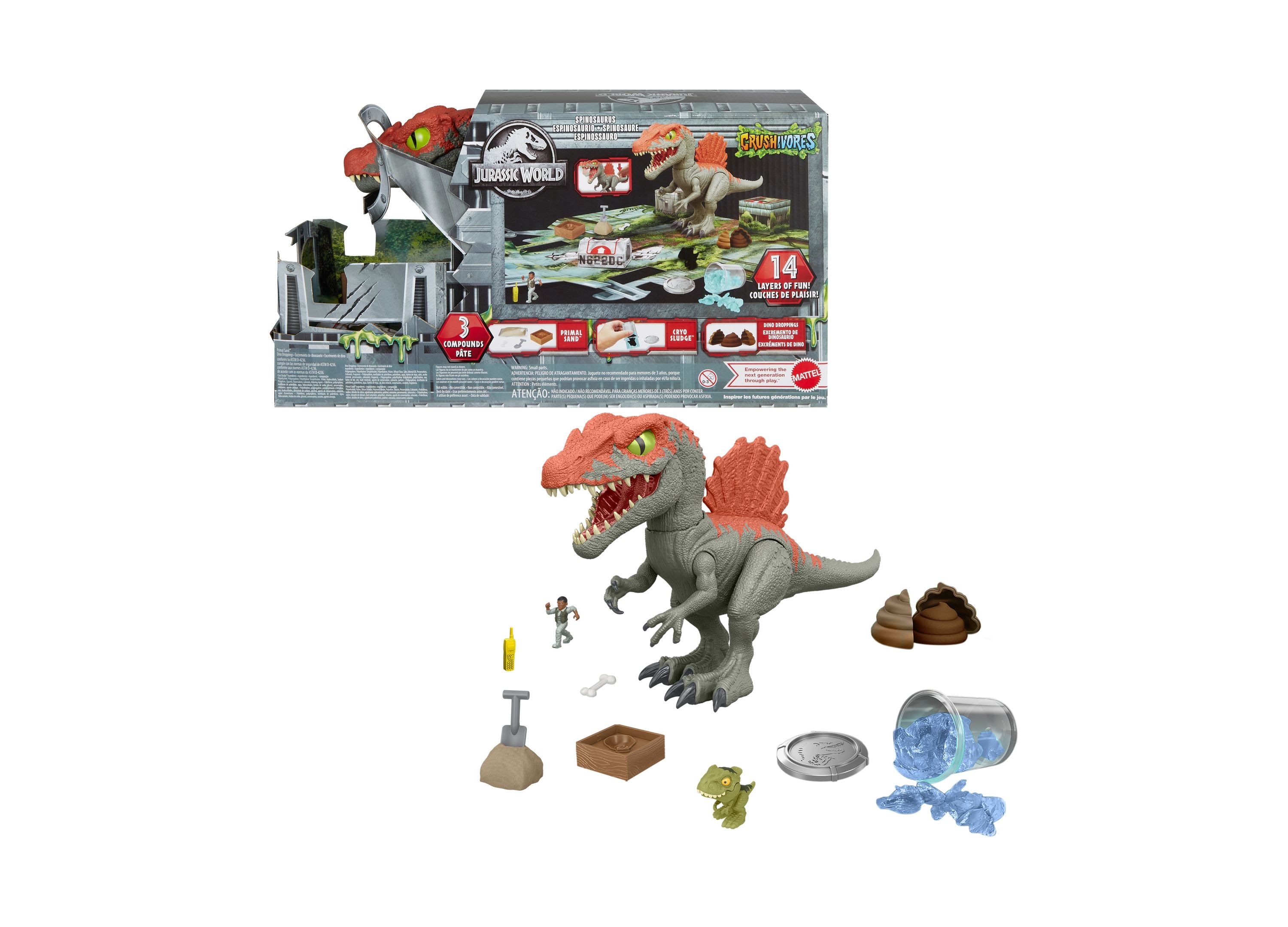 Jurassic World Crushivores Spinosaurus Cage Crasher Dinosaur Action Fi Toys R Us