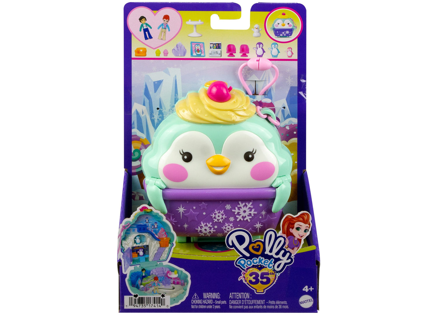 Polly Pocket Snow Sweet Penguin Compact Playset - Winter Wonderland