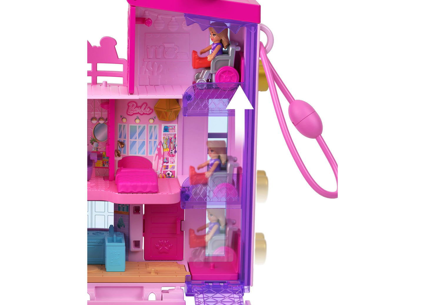 Polly Pocket Barbie Dreamhouse Compact, Dollhouse Playset with 3 Micro Dolls