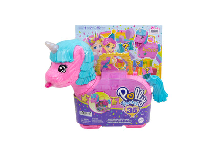 Polly Pocket Unicorn Partyland Playset with 2 Micro Dolls