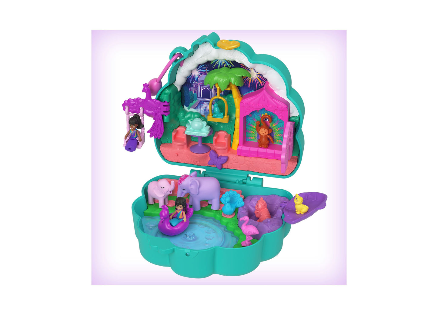 Polly Pocket Peacock Garden Compact with 2 Micro Dolls