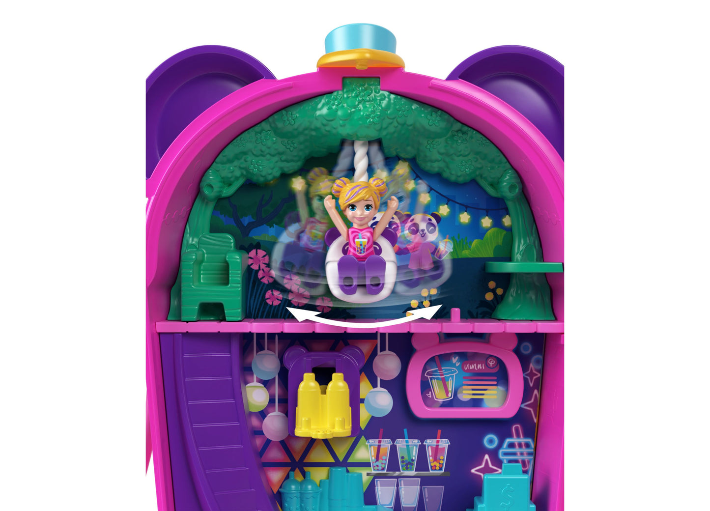 Polly Pocket Bubble Tea Panda Compact Playset with Accessories