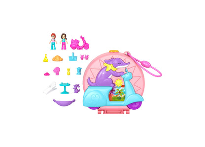 Polly Pocket Adventure Moped Compact with 2 Micro Dolls