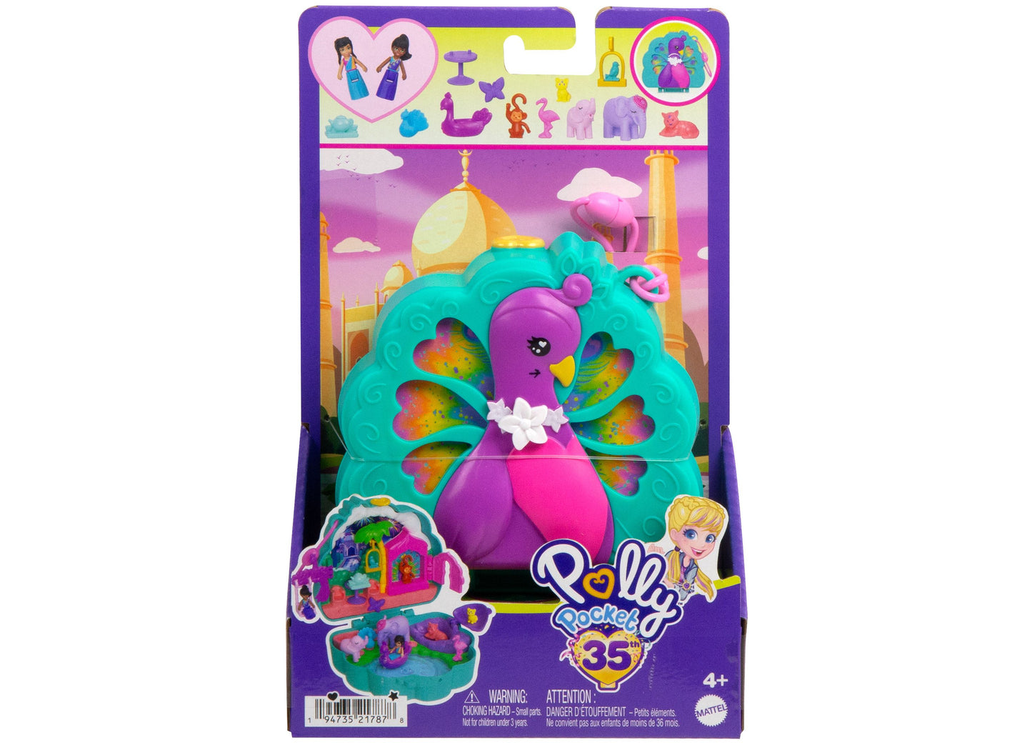 Polly Pocket Peacock Garden Compact with 2 Micro Dolls