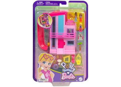 Polly Pocket Barbie Dreamhouse Compact, Dollhouse Playset with 3 Micro Dolls