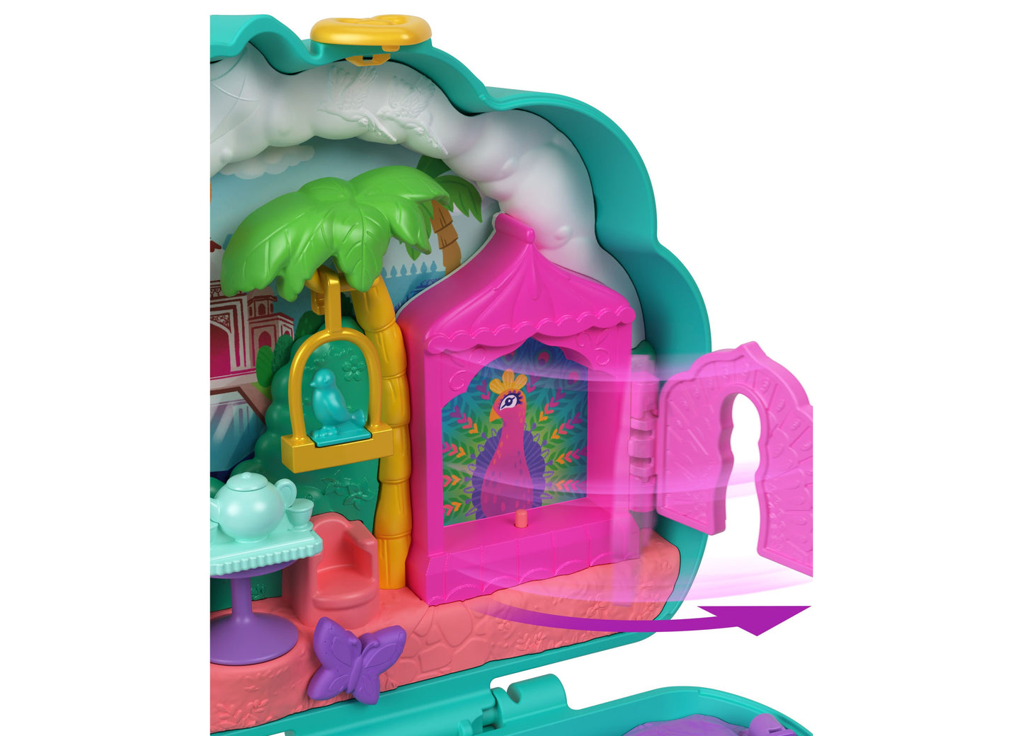 Polly Pocket Peacock Garden Compact with 2 Micro Dolls