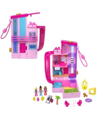 Polly Pocket Barbie Dreamhouse Compact, Dollhouse Playset with 3 Micro Dolls