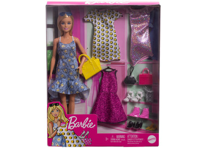 Barbie Doll with Clothes and Accessories for 4 Complete Outfits