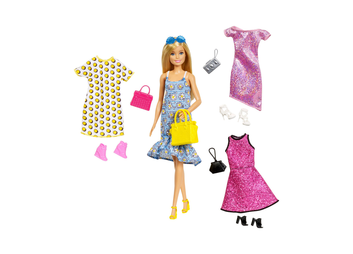 Barbie Doll with Clothes and Accessories for 4 Complete Outfits