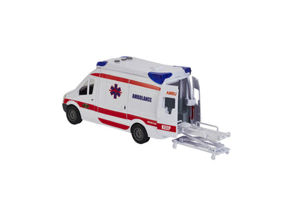 Fast Lane Friction-Powered Ambulance with Light & Sound Effects