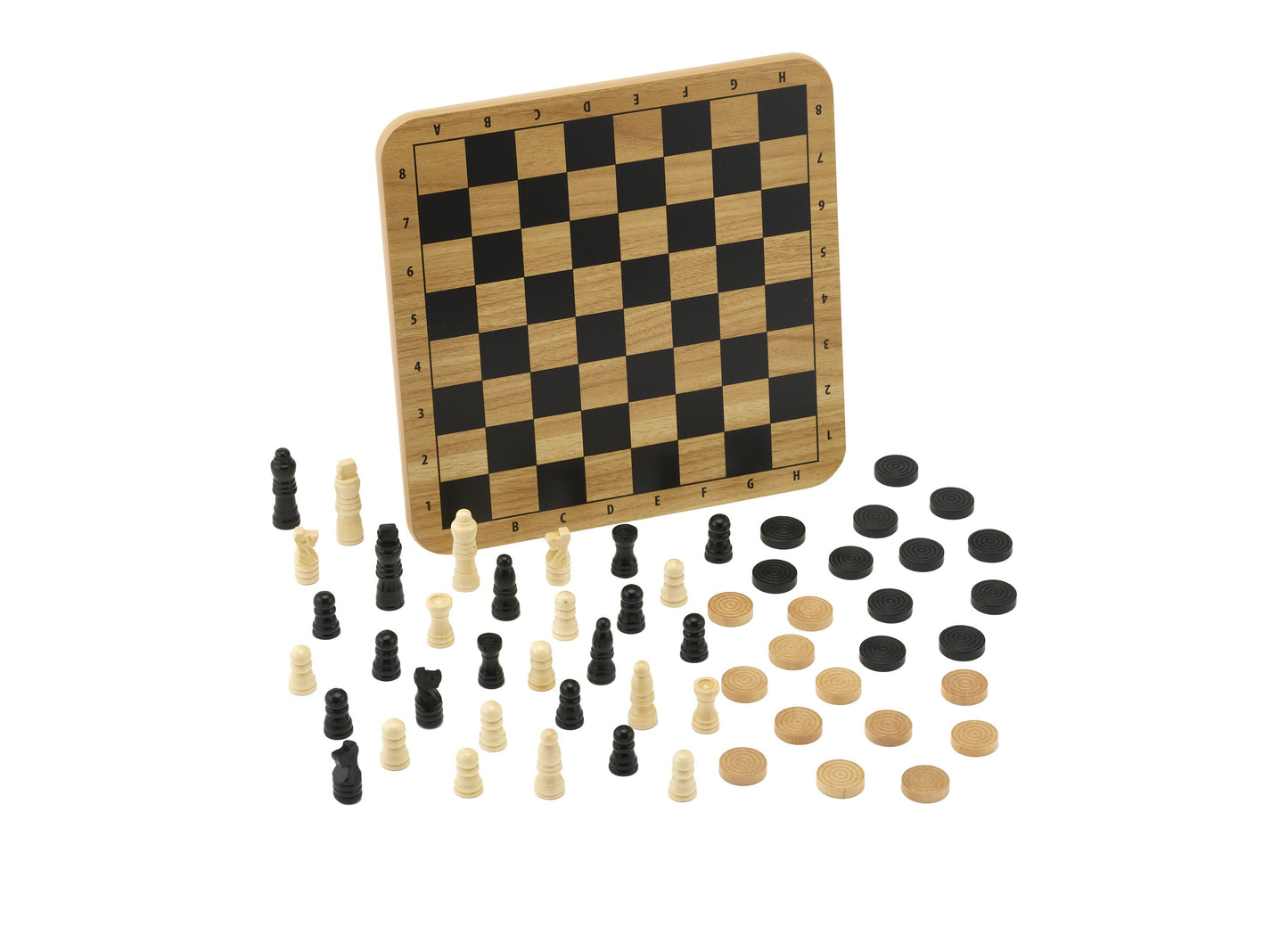 Pavilion 2-in-1 Wooden Chess & Checkers Board Game Set