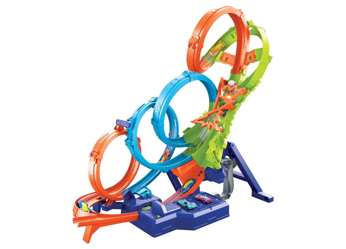 Hot Wheels Action 4-Loop Crash Out Track Toy Car