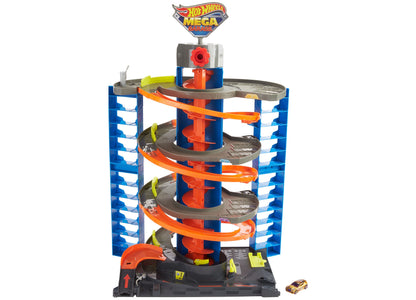 Hot Wheels City Mega Garage 4-Level Playset with 60+ Car Storage