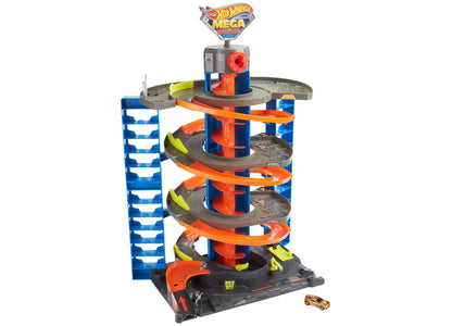 Hot Wheels City Mega Garage 4-Level Playset with 60+ Car Storage