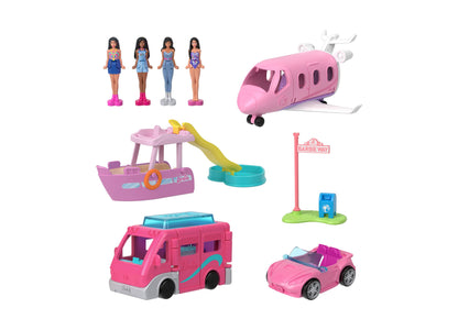 Barbie Mini BarbieLand 4-Pack Doll Vehicle Set