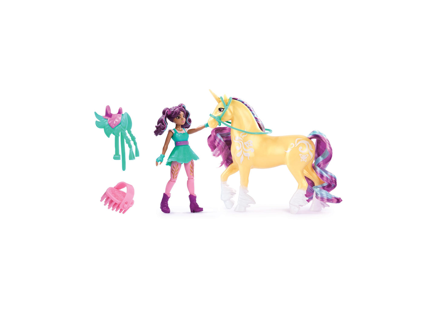 Unicorn Academy Ava & Leaf Set with Riding Accessories