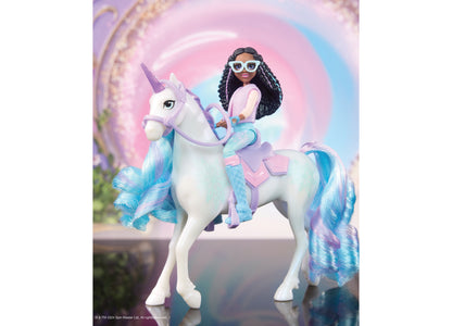 Unicorn Academy Layla and Glacier Doll Set with Riding Accessories