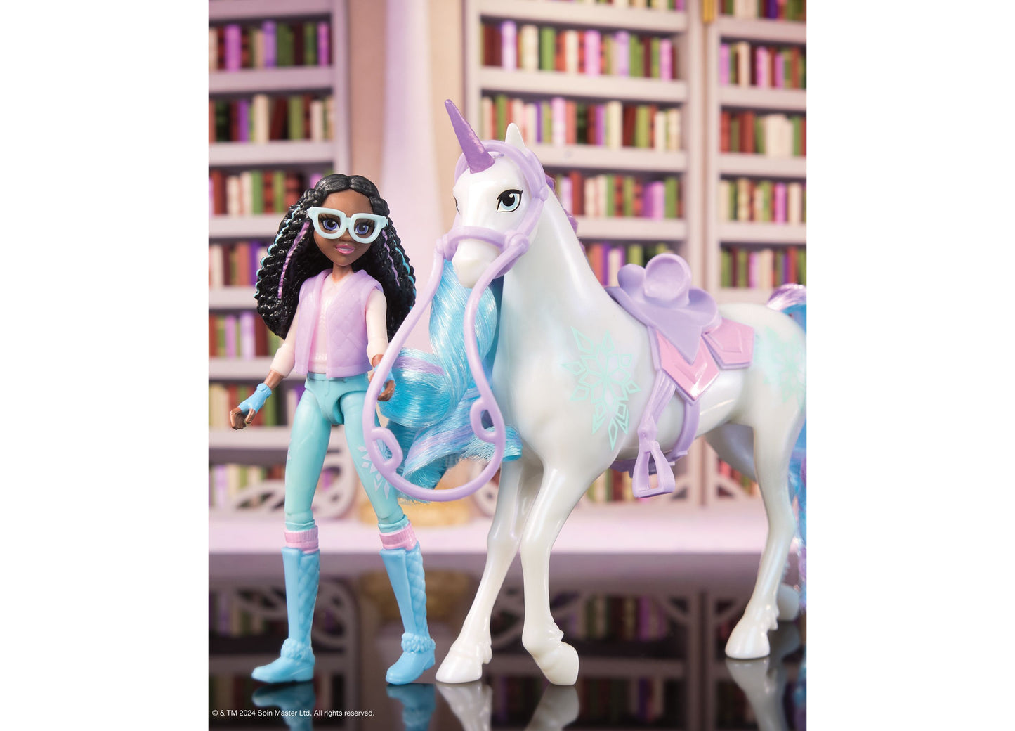 Unicorn Academy Layla and Glacier Doll Set with Riding Accessories