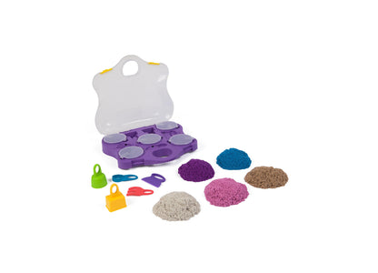 Kinetic Sand - Variety Case with Beach Sensory Toys - Colorful Play Series