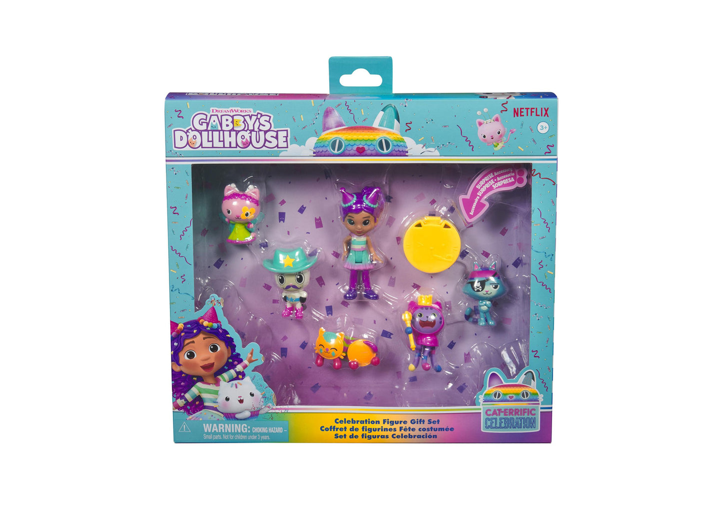 Gabby's Dollhouse Celebration Cat Toy Figures Playset