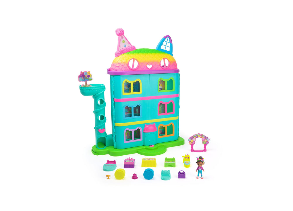 Gabby's Dollhouse 15-Piece Rainbow-Themed, Celebration Dollhouse