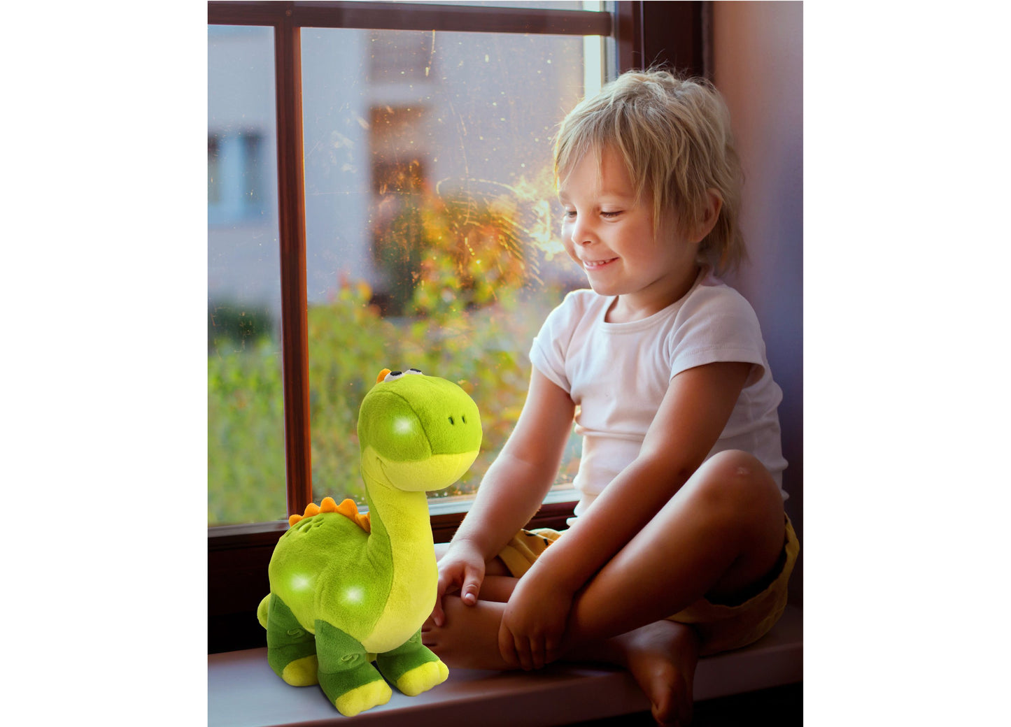 Geoffrey's Toy Box 24 inch Light-Up LED Brontosaurus Plush - Green