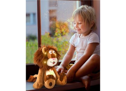 Luminous Leo 10 inch Interactive Lion Plush Toy - Light Brown