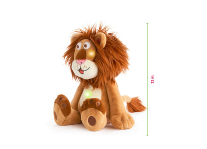 Luminous Leo 10 inch Interactive Lion Plush Toy - Light Brown