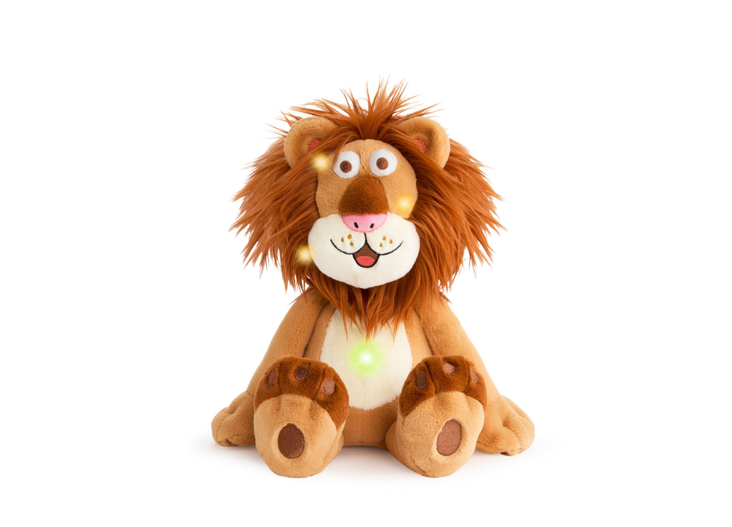 Luminous Leo 10 inch Interactive Lion Plush Toy - Light Brown