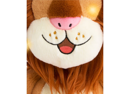 Luminous Leo 10 inch Interactive Lion Plush Toy - Light Brown