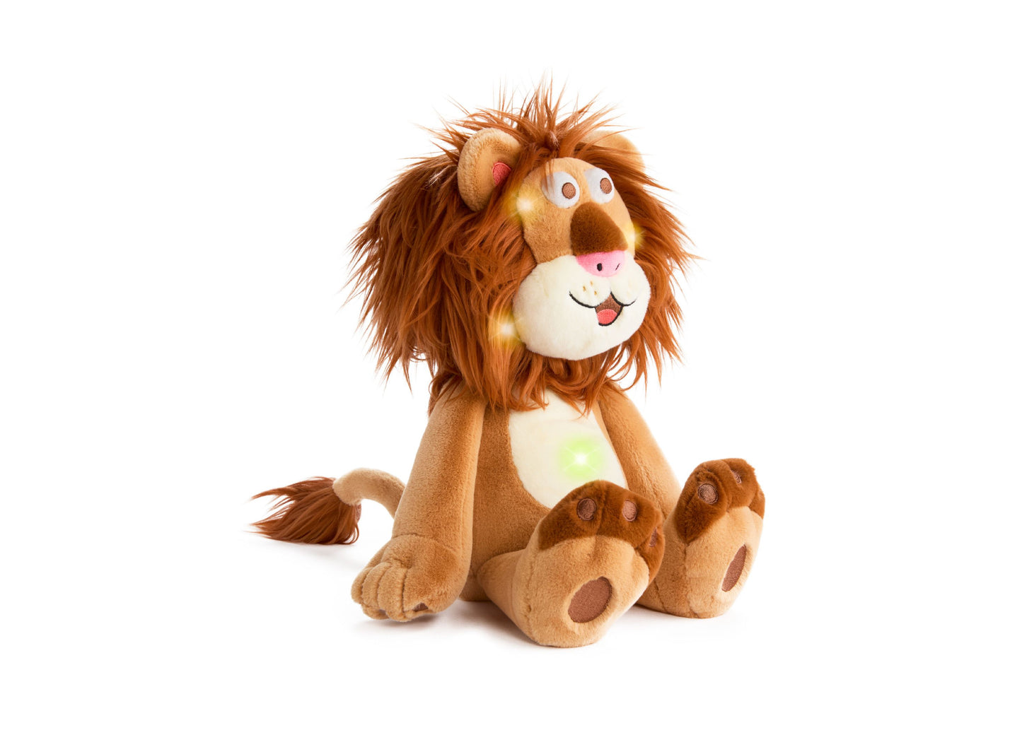 Luminous Leo 10 inch Interactive Lion Plush Toy - Light Brown