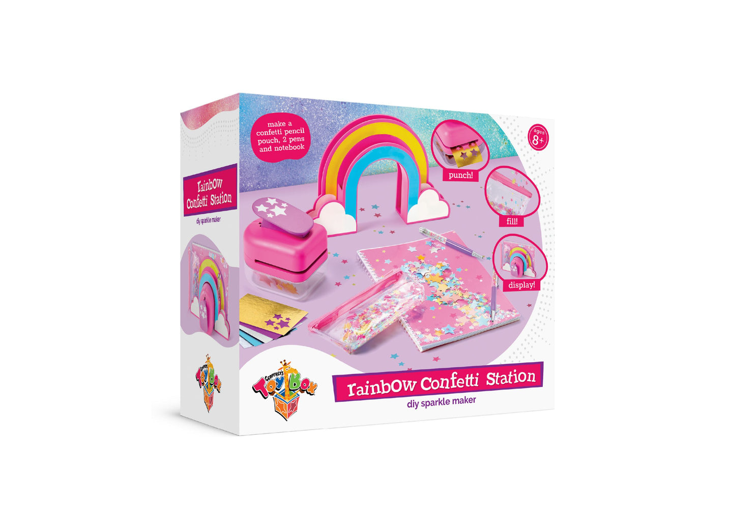 Geoffrey's Toy Box DIY Rainbow Confetti Station Sparkle Maker Kit