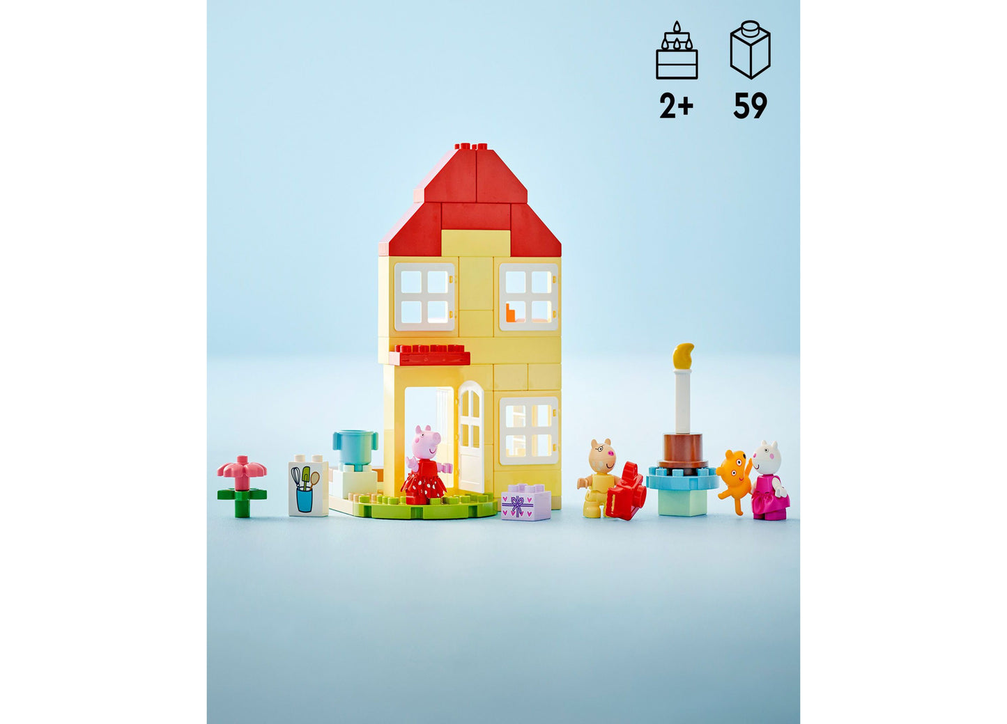 LEGO® Duplo Peppa Pig Birthday House Building Set for Toddler 10433, 59 Pieces