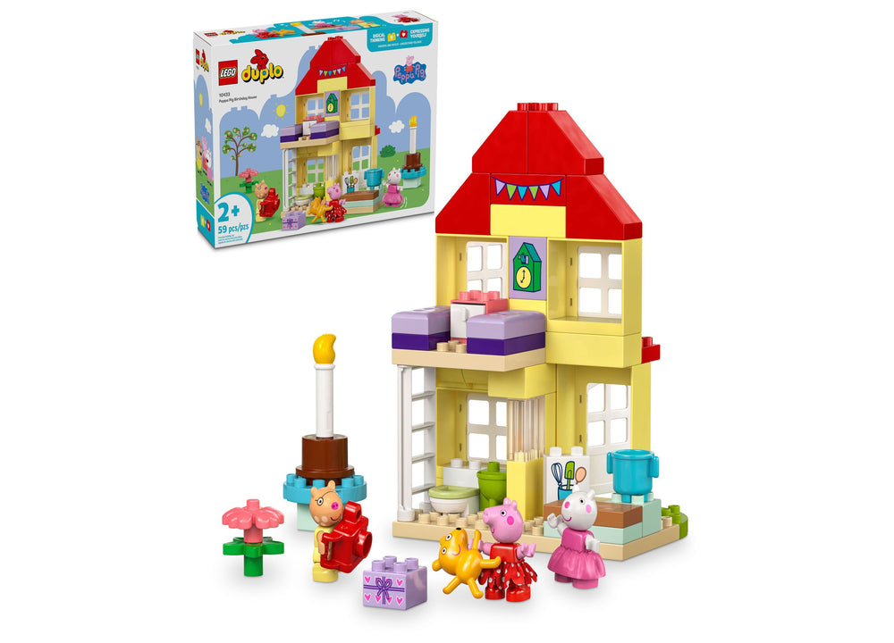 LEGO® Duplo Peppa Pig Birthday House Building Set for Toddler 10433, 59 Pieces