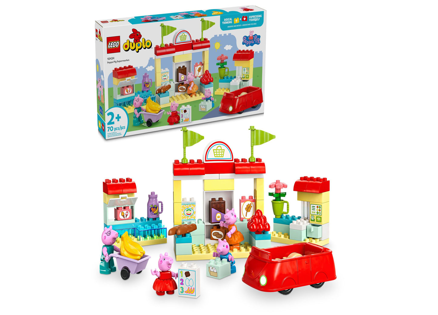 LEGO® Duplo Peppa Pig Supermarket Building Set for Toddlers 10434, 70 Pieces