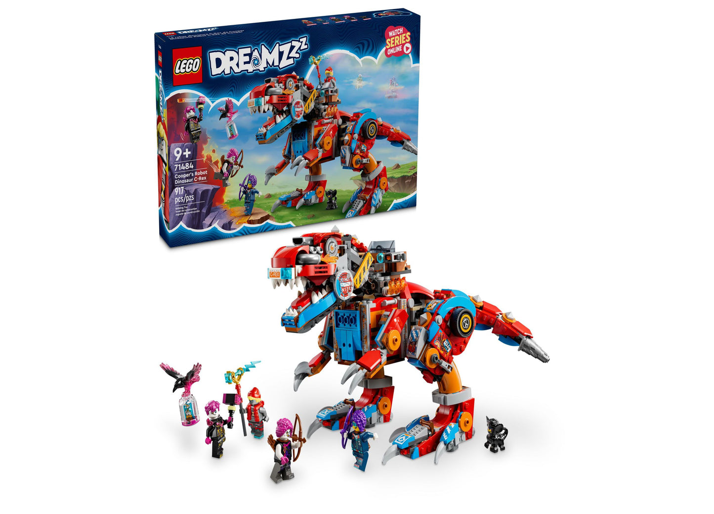 LEGO® Dreamzzz Cooper’s Robot Dinosaur C-Rex Toy Building Set 71484, 917 Pieces